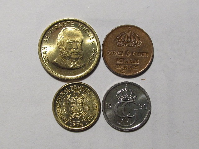 Монеты и банкноты №72  5 сентаво (Перу), 1 эре/10 эре (Швеция)