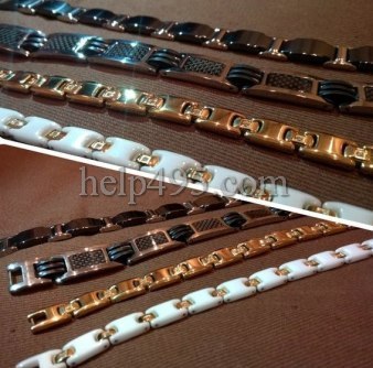 Цвета титановых магнитных браслетов: Elegant– серебряный, Gold– золотой, Black– черный, White– белый