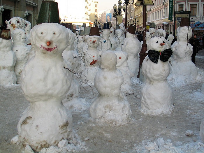 Снежки в Петербурге 