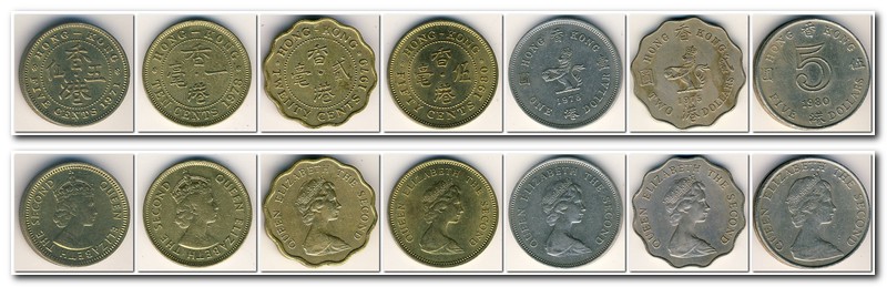 Монеты и банкноты №58  1 цент (Гонконг), 1 квача (Замбия)