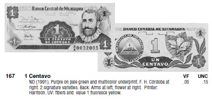 Монеты и банкноты №5 (1 сентаво Никарагуа, 10 геллеров Словакии)