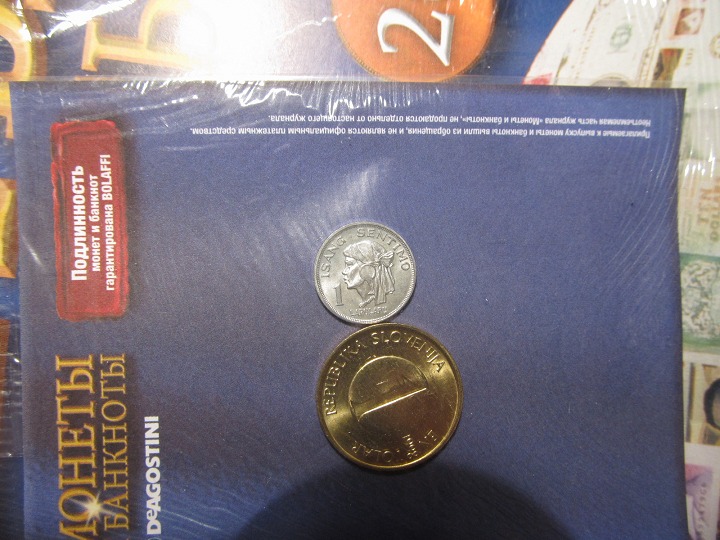 Монеты и банкноты №26 1 куруш (Турция), 1 толар (Словения)
