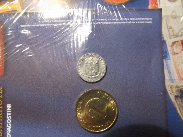 Монеты и банкноты №26 1 куруш (Турция), 1 толар (Словения)