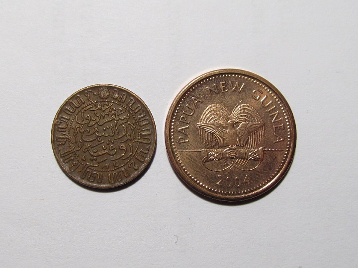 Монеты и банкноты №36 2 тое (Папуа-Новая Гвинея), 1 цент (Нидерланды)