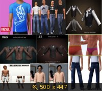 одежда, Мужское нижнее бельё для Sims 3